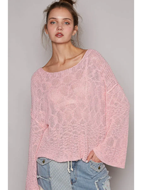 POL Pink open knit sweater