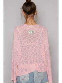 POL Pink open knit sweater