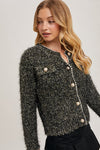 Pearl Trim Glitter Sweater