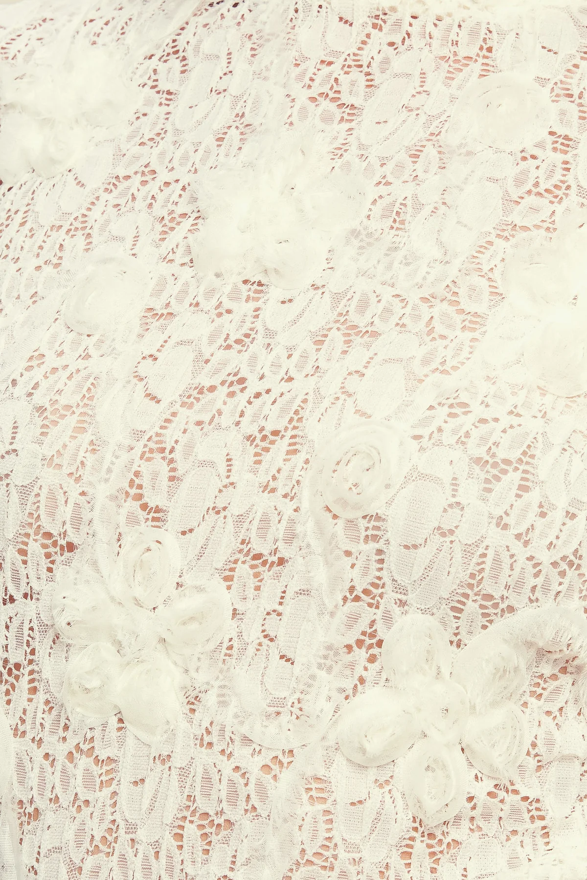 Cream Sheer Floral Sweater Top