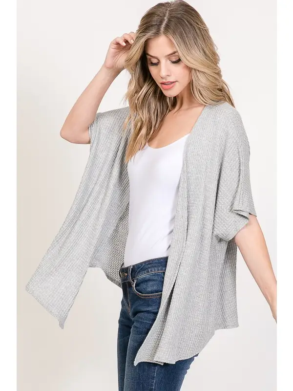 Grey Waffle Cardigan