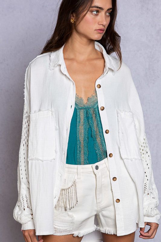 White Denim Bling Shorts