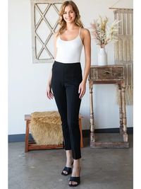 Black Front Slit Pants