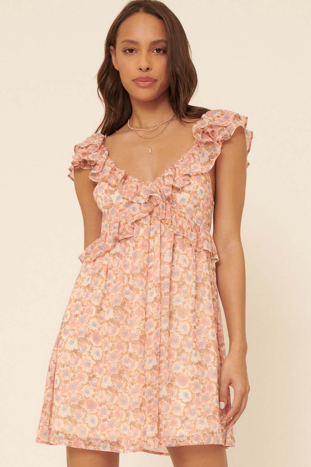 Criss Cross Floral Dress