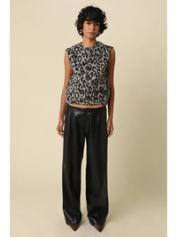 Black Faux Leather Wide Leg Pants