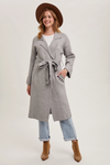 Grey Knit Trench Coat