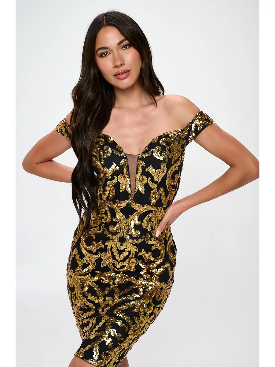 Gold Sequin Dress