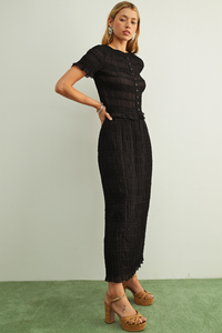 Black Chiffon Skirt Set