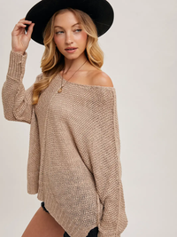 Taupe Reverse Seam Sweater