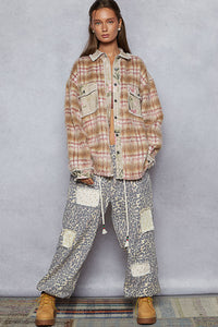 POL Mohair and floral shacket