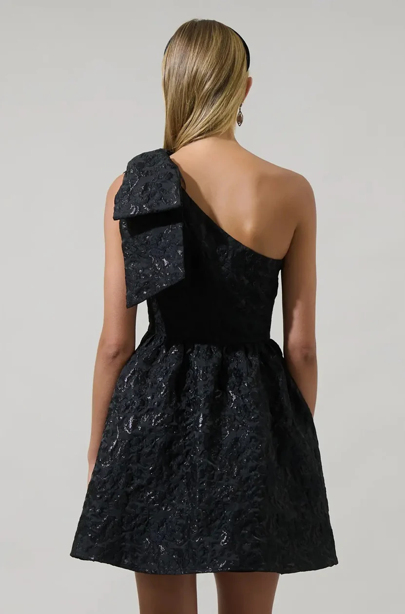 Sugarlips Mandy Jacquard Bow Mini Dress