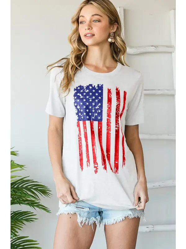 White American Flag Tee