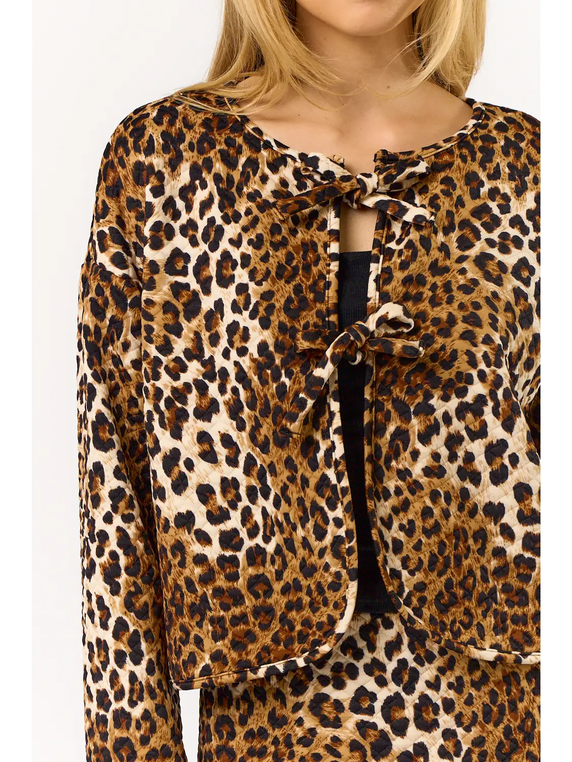 Quilted Leopard Cardigan