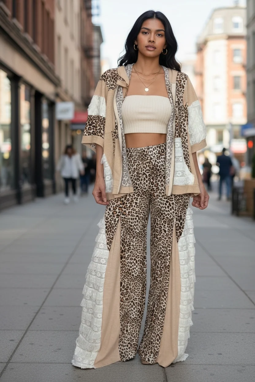 Leopard POL Lace Hoodie