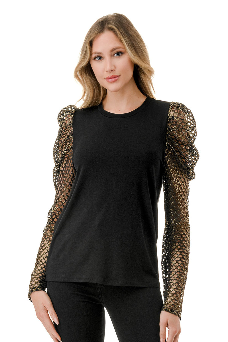 Gold Open Sleeve Top