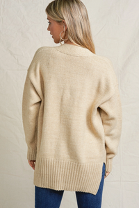 Oatmeal Button Down Cardigan