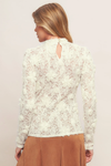 Cream Sheer Floral Sweater Top
