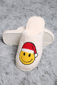 Smiley Santa Hat Slippers