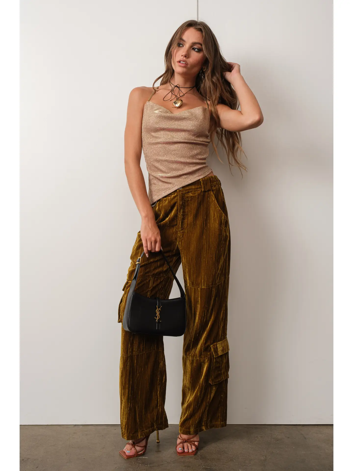 Gold Metallic Asymmetrical Top