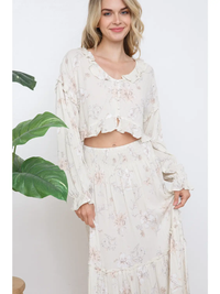 Floral Ruffle Skirt Set