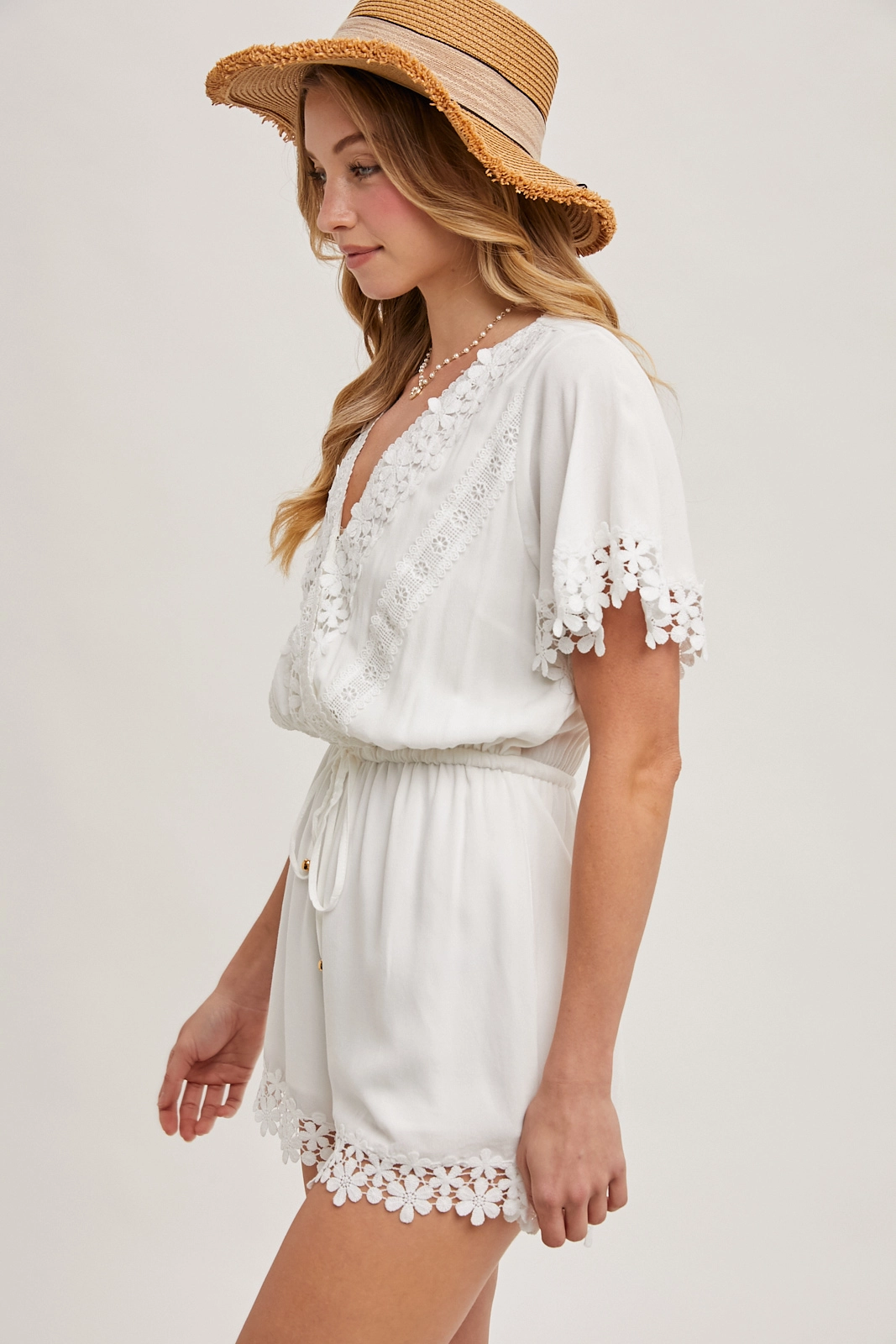 White Flower Romper