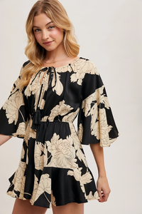 Floral Bell Sleeve Romper