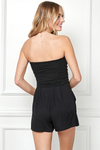 Black Strapless Romper w/ Pockets