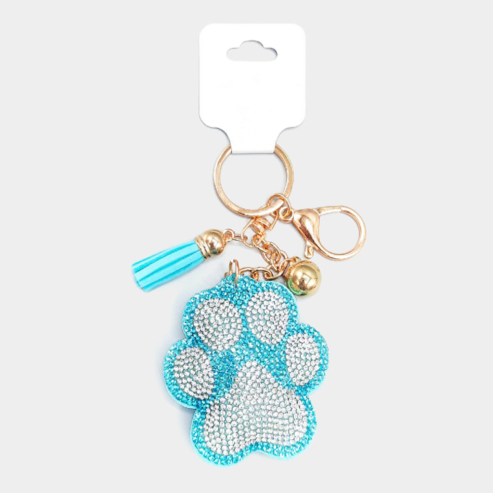 Blue Glam PawPrint Keychain