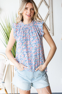 Floral Mock Neck