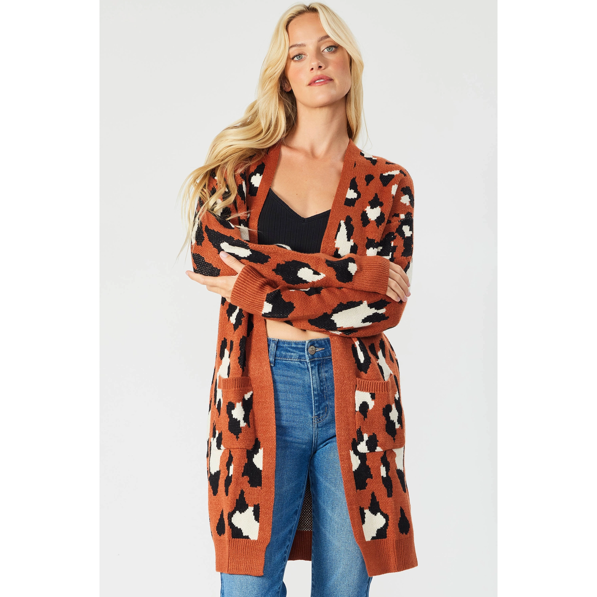 Leopard Open Knit Cardigan