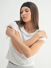 White Crop Crewneck
