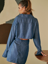 Blue Cut Out Back Minidress