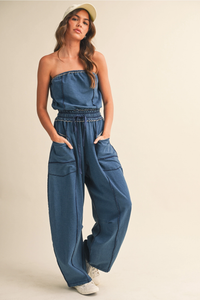 Strapless Barrel Jumpsuit