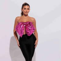 Pink Metallic Bow Top
