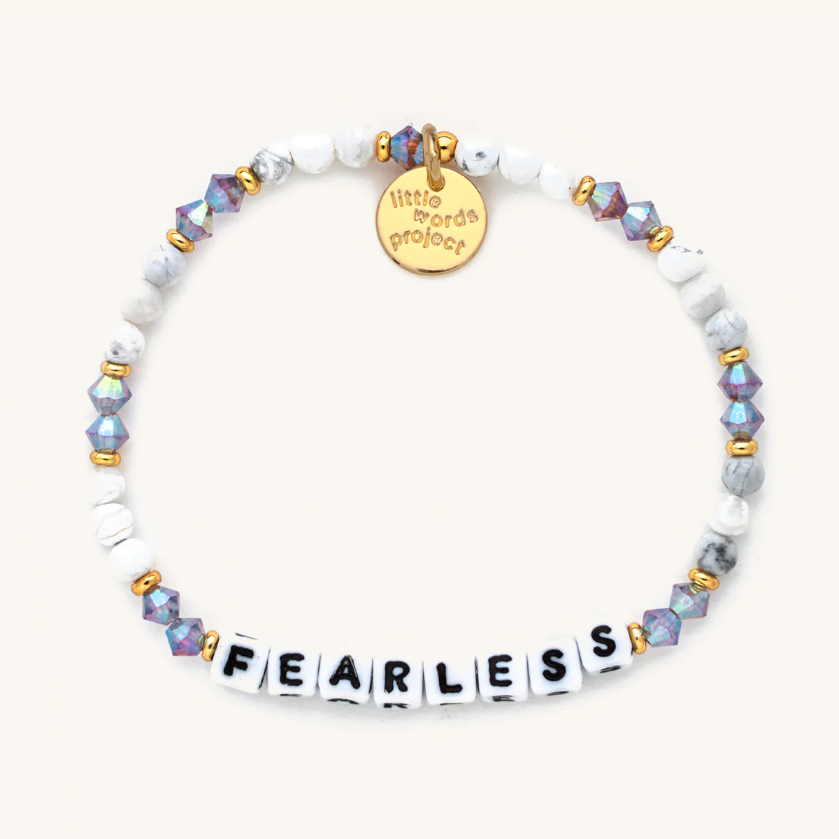 Little Words Project Fearless White Bracelet
