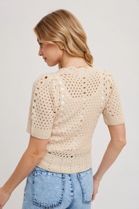 Crochet Button Down Short Sleeve