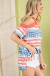 Flag Print CrissCross Top