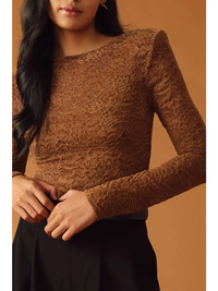 Never Enough Brown Lace Bodysuit