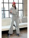 Grey Long Sleeve Jumpsuit