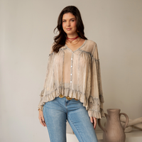 Dreamy Ruffle Button Down