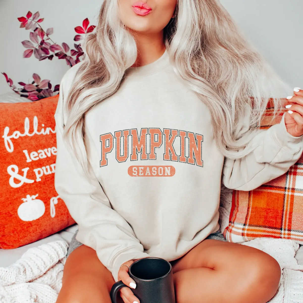 Beige Pumpkin Season Sweatshirt