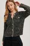 Pearl Trim Glitter Sweater
