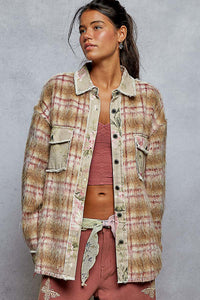 POL Mohair and floral shacket