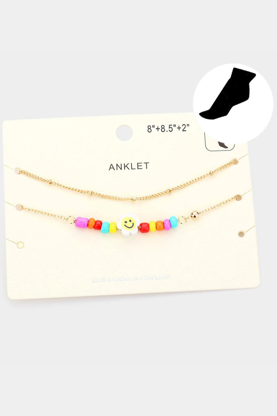 Smiley Double strand anklet