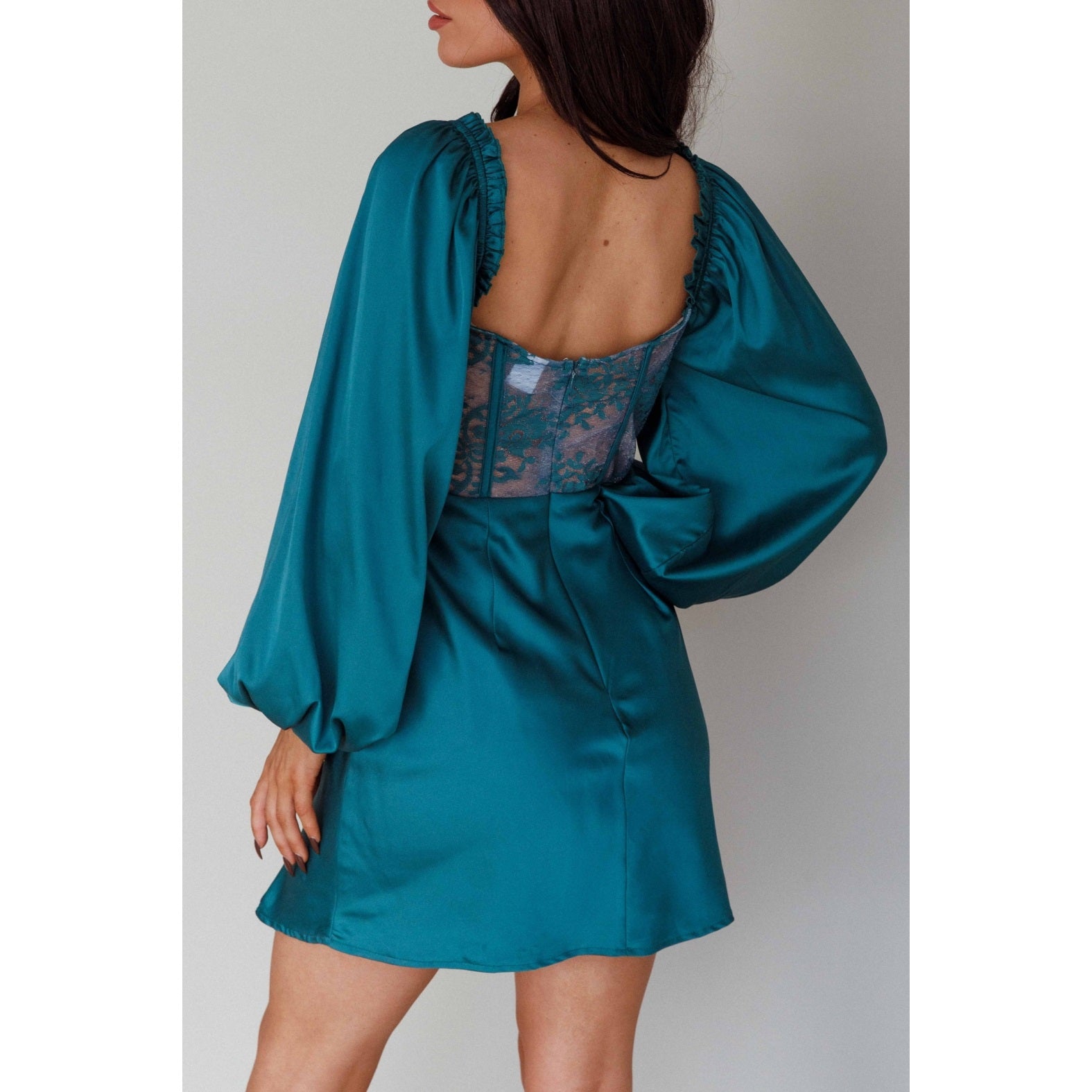 forest green lace dress Emerald Green Off-Shoulder Tiered Lace Mini Dress Short Corset Party Dress