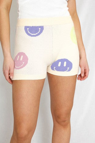 Smiley Knit Shorts