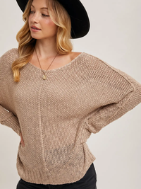 Taupe Reverse Seam Sweater