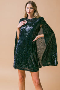 Sequin Cape Dress