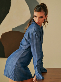 Blue Cut Out Back Minidress