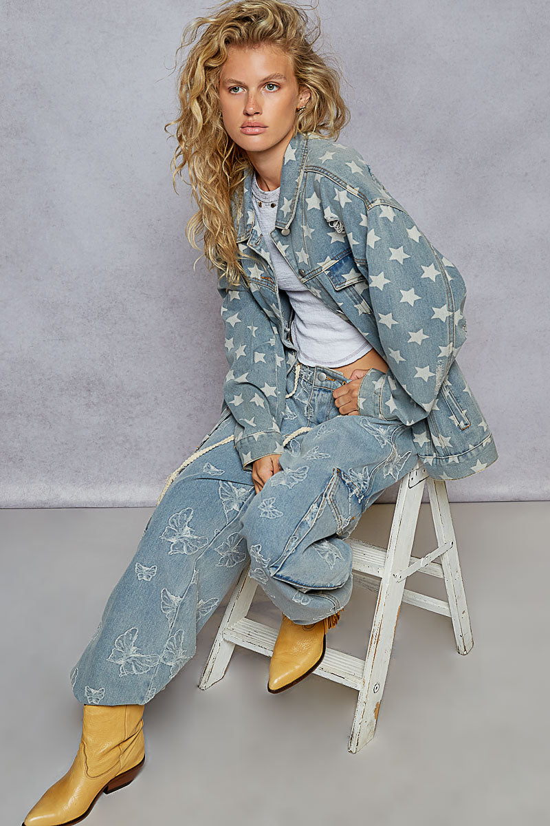 POL Denim Star Shacket